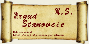 Mrgud Stanovčić vizit kartica